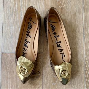 Lanvin Pointed Toe Leather Ballet Flat